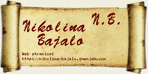 Nikolina Bajalo vizit kartica